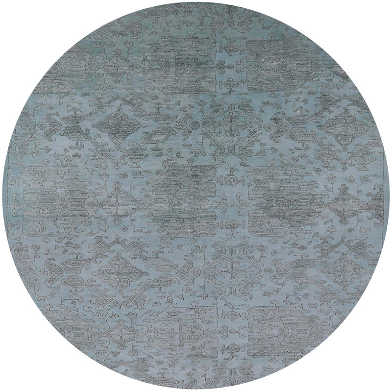 Tapis 100% Mid-Century moderne lavable à la machine 2281, Rond 4 pi