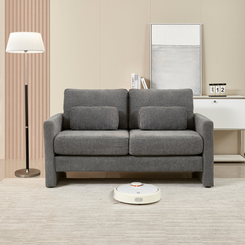 Nyell Upholstered 58.66'' Sofa, Beige Chenille Incorrect