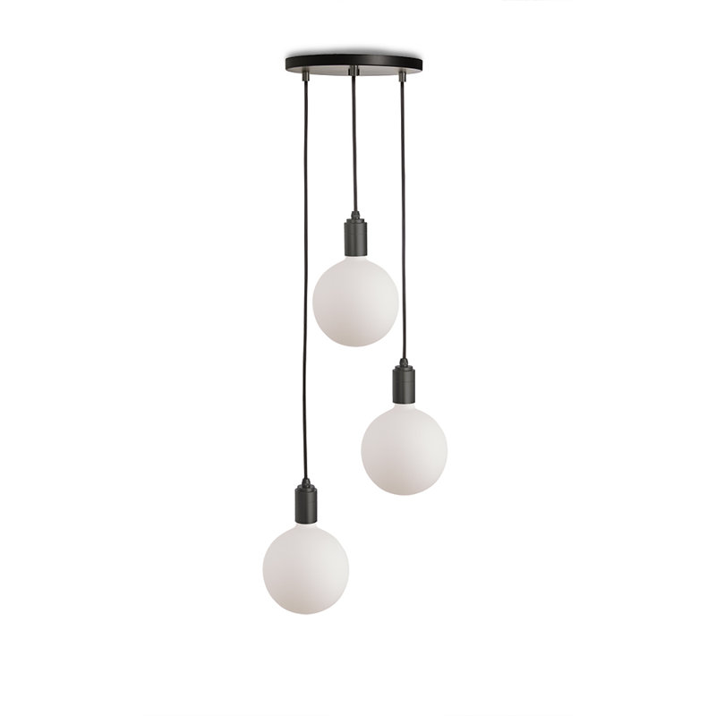 Luminaire suspendu en forme de grappe à 3 lumières Sphere IV, Graphite