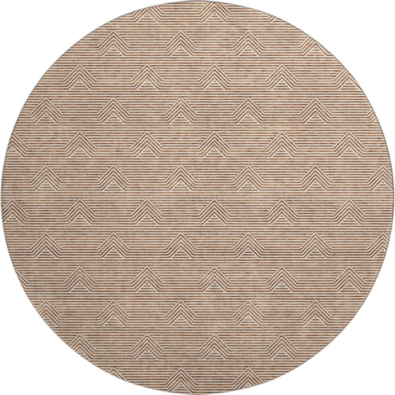 Premium Machine Washable Prisco Paprika Rug, Round 8'