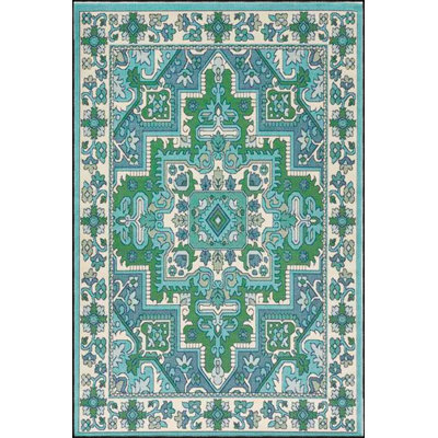 Green Traditional Patterned Decorative Washable Rug