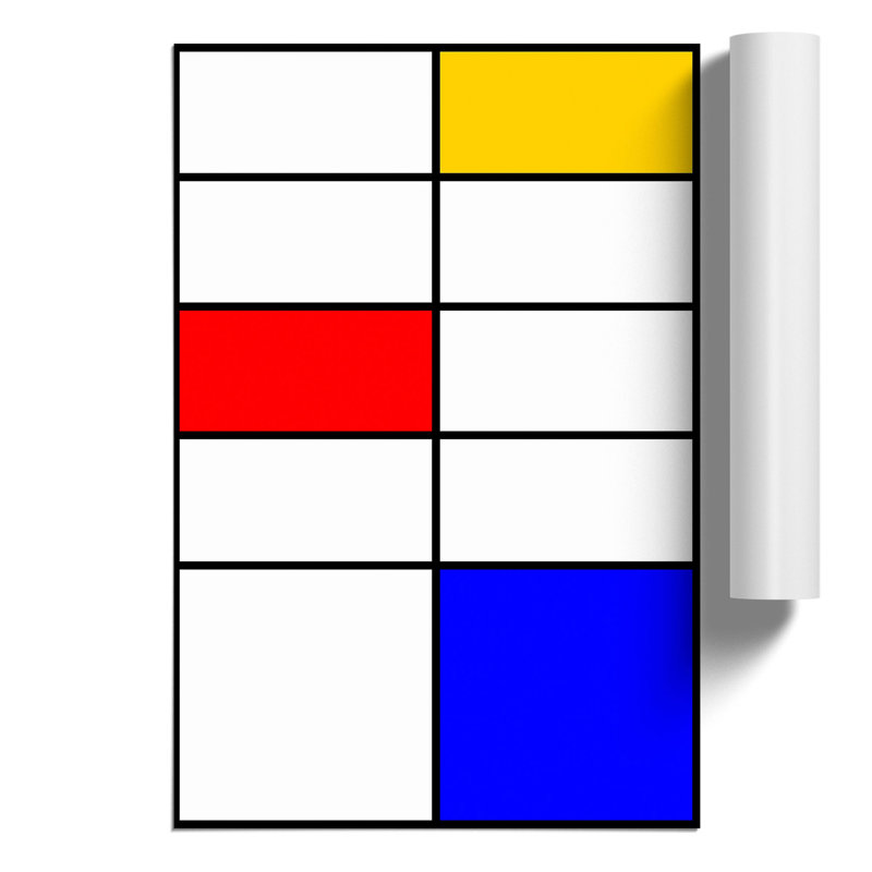 Composition Vol.4 by Piet Mondrian - Unframed Graphic Art, 30cm H x 21cm W x 0.1cm D