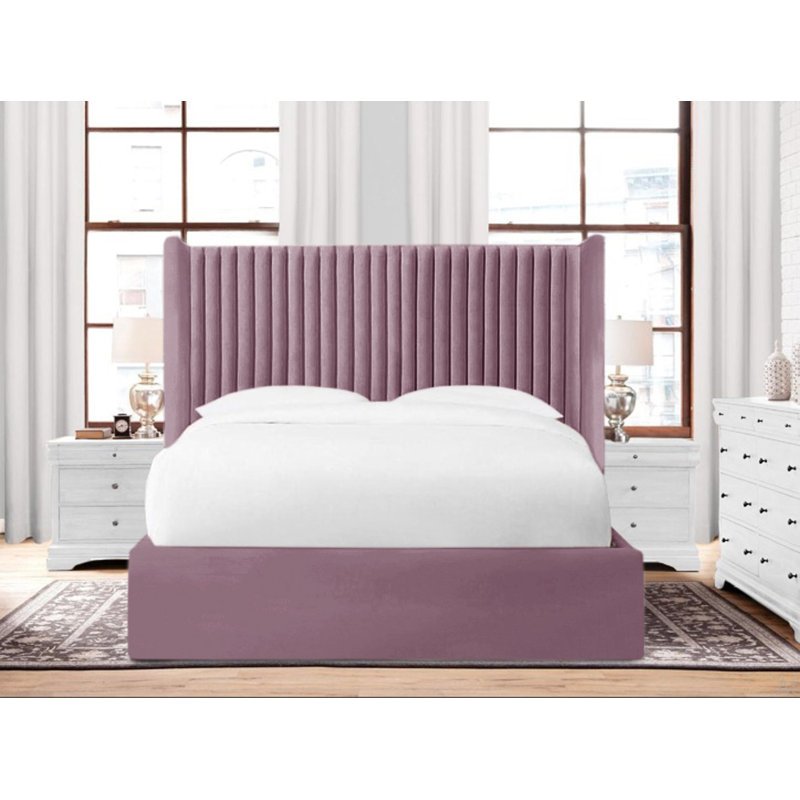 Shelton Upholstered Bed Frame, Single (3'), Lilac