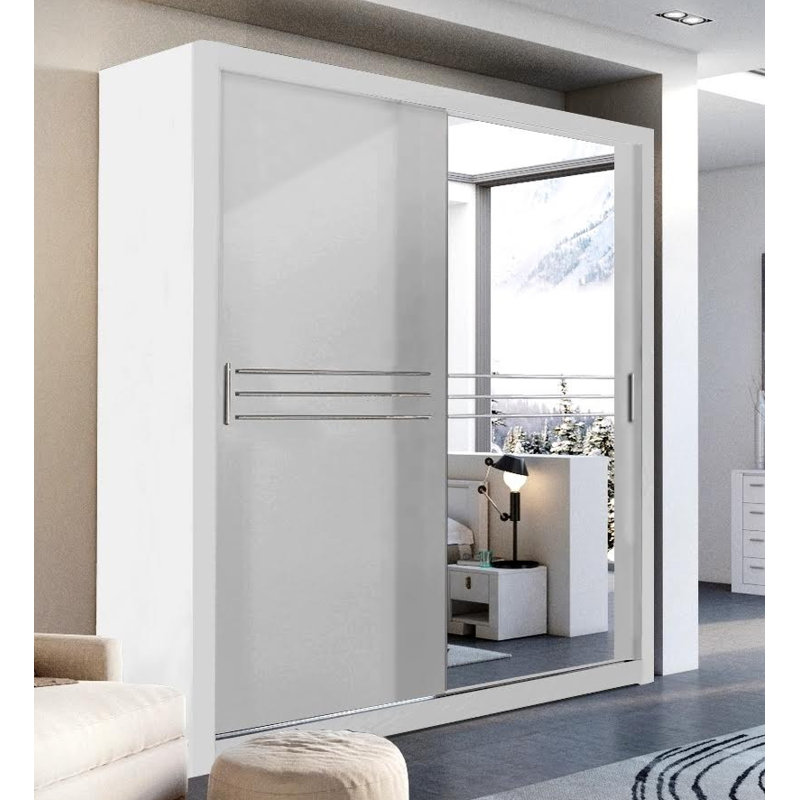 Minnis 2 Door Manufactured Wood Wardrobe, White
