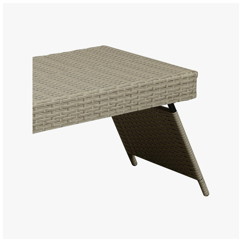 Table d'appoint pliante en osier avec structure en acier, 60 cm (L) x 41 cm (P) x 41 cm (H) de Christies Home