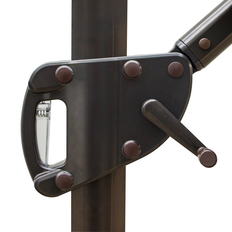 Parasol carré en porte-à-faux Dalson, Brun clair