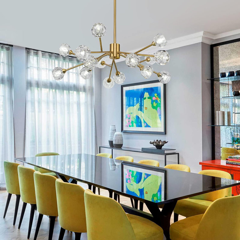 Harliee 15 - Light Sputnik Modern Linear Chandelier