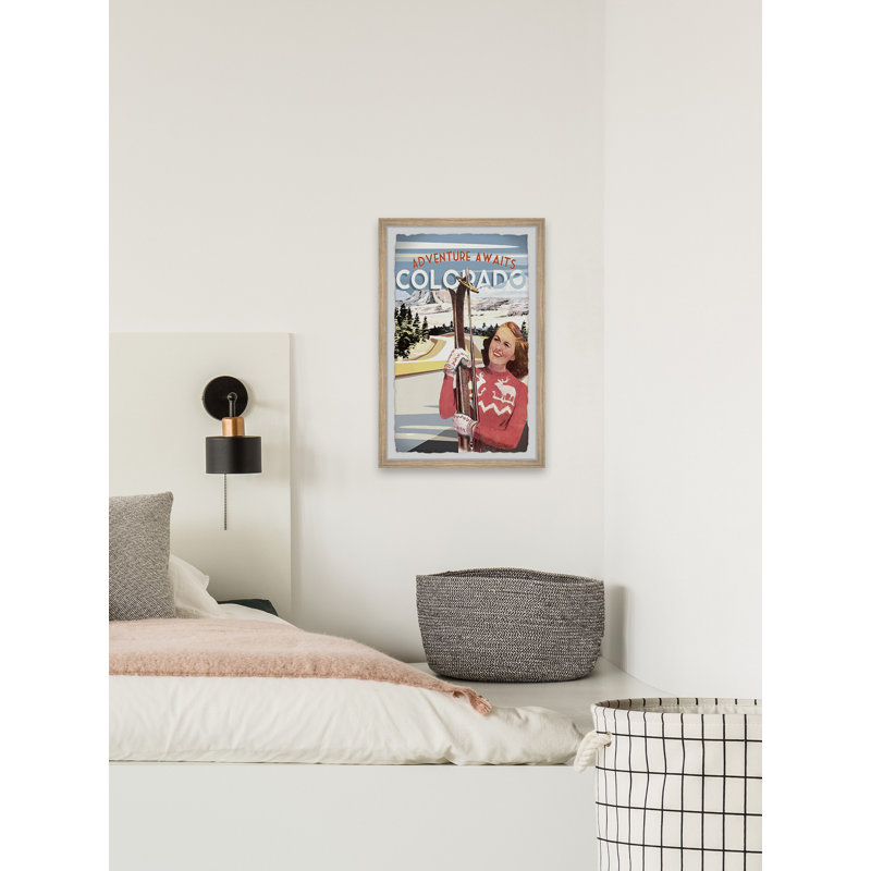 «Adventure Awaits Colorado», reproduction d'art sur papier encadré, H 12 po x l 8 po x P 1,5 po