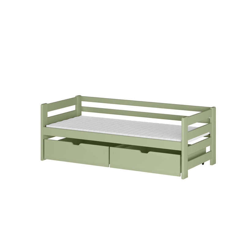 Frioa Single (3') Solid Wood Drawers Bed Frame with Mattress