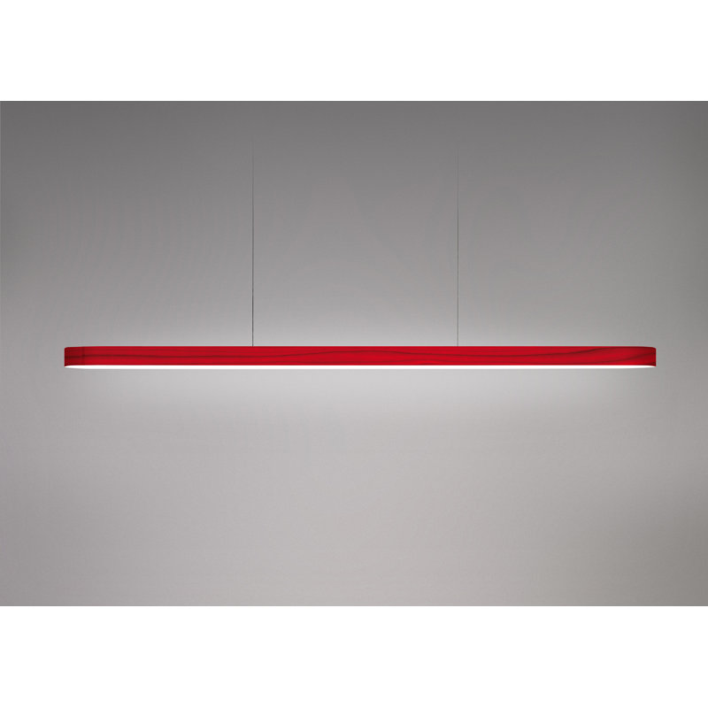 1 - Light LED Pendant, 98" H x 59.1" W x 2" D, Red, Matte White