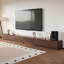 Meuble télé 141 pouces, console multimédia en bois massif brun avec 6 tiroirs-428547454