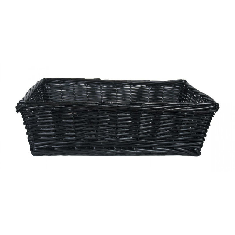 Panier rectangulaire foncé en saule foncé, H 3,5 po x l 20 po x P 14,5 po