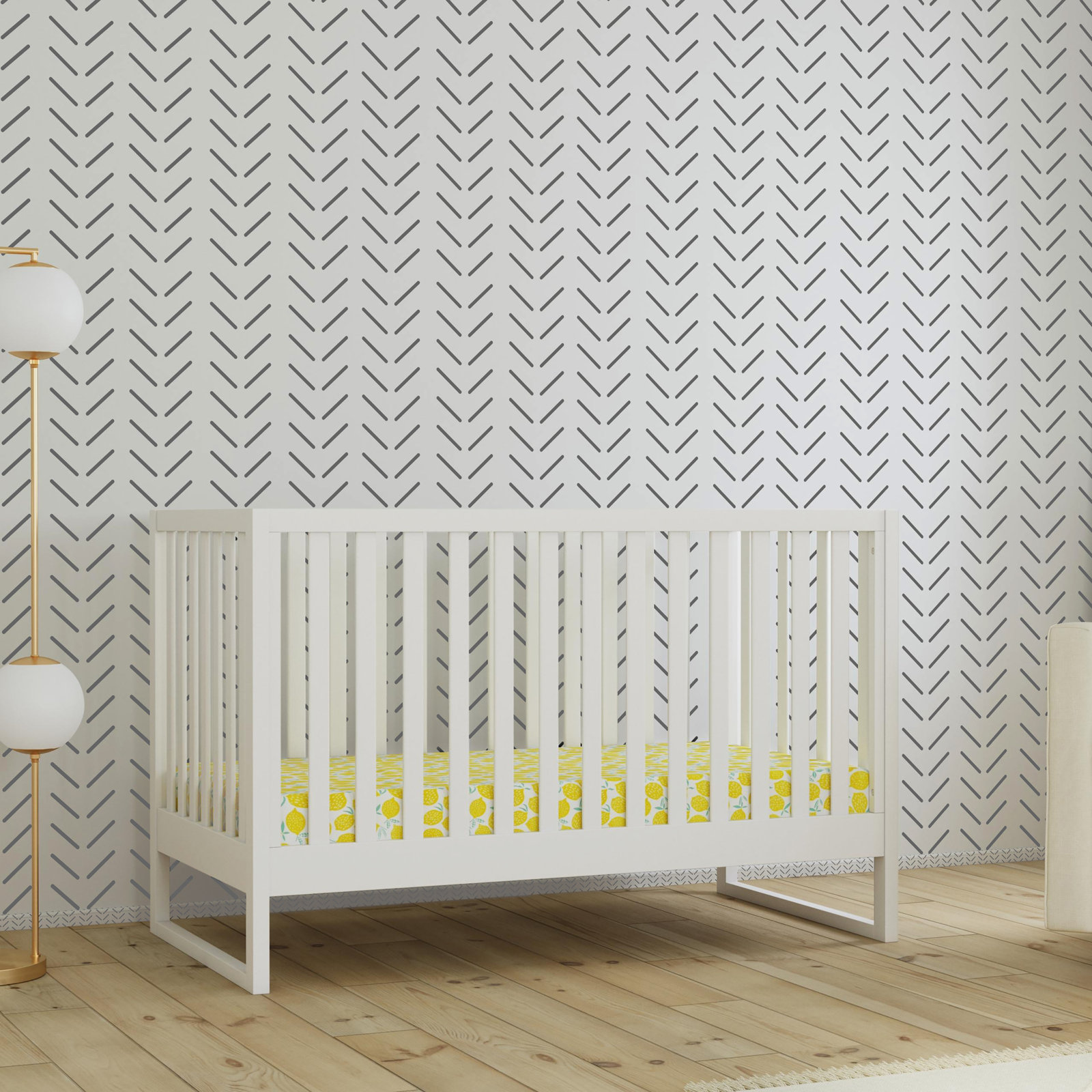 Hunter 3 in 1 Convertible Crib, White