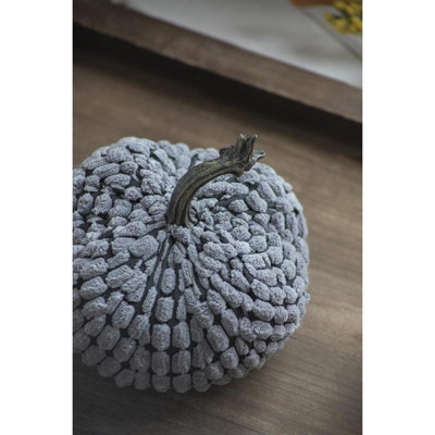 5.5X5.5X5"H Chenille Weighted Pumpkingray, Set Of 3