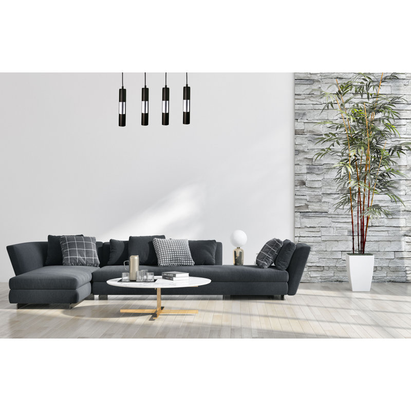 Carron 4 - Light Kitchen Island Pendant,  Black/Silver, No