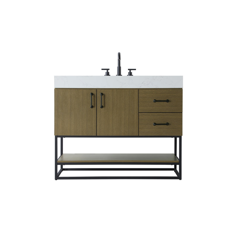 Meuble-lavabo simple 42 po, Brun châtaigne