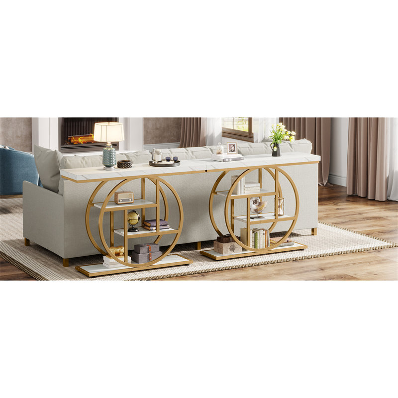 Console industrielle 41,3 po, White, Doré