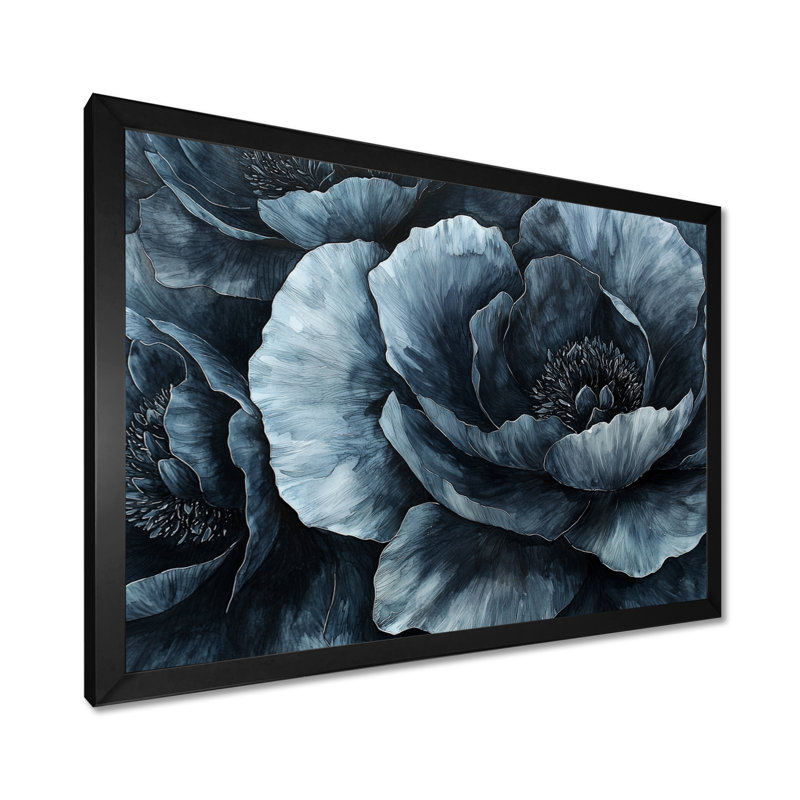 Ison - Floral Oversized Canvas Prints, Reproduction encadrée d'une seule photo, Black, 12" H x 20" W