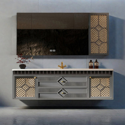 French style rock plate bathroom cabinet