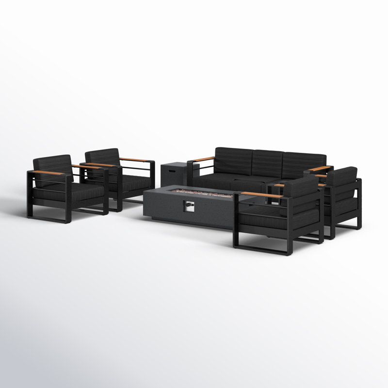 Avarae 7 - Person Patio Conversation Set with Cushions