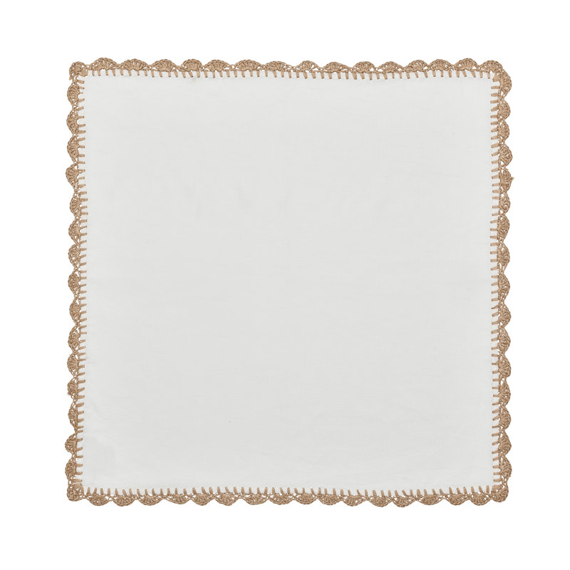 Shell Edge Napkin in White/Natural