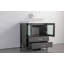  Meuble-lavabo autoportant moderne à double cuve 84 po avec plateau en marbre d'ingénierie et miroirs assortis-27042765