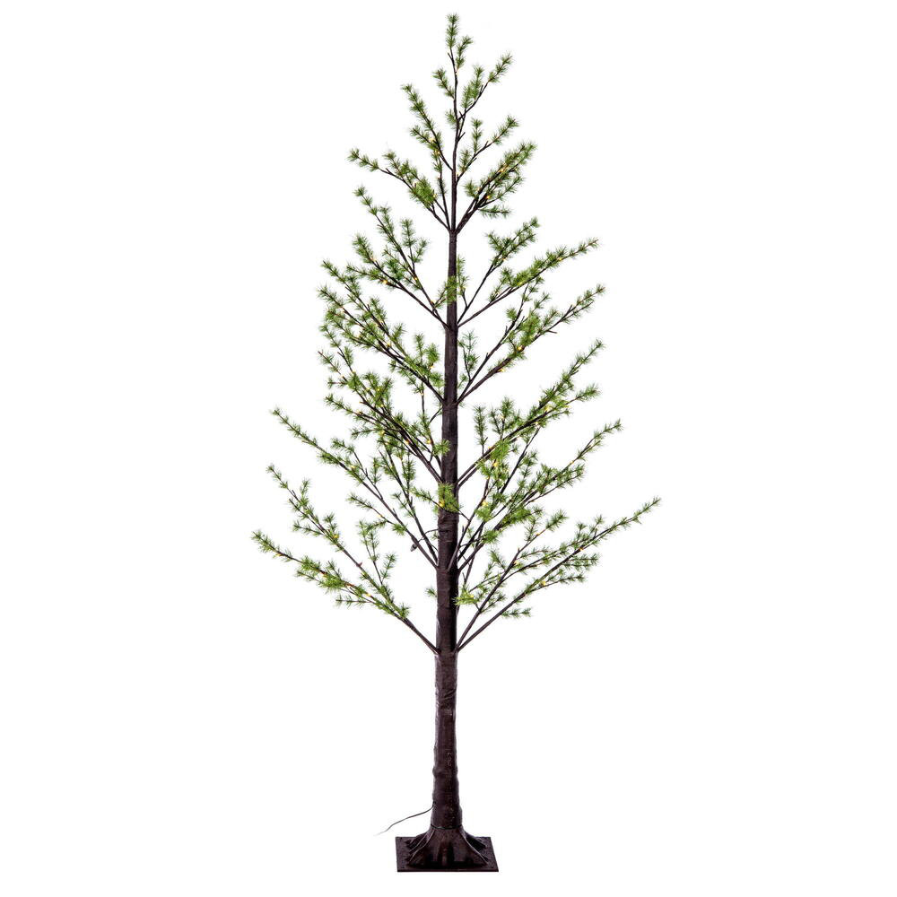 The Holiday Aisle® Gines 7' H Green Pine Christmas Tree with 150 LED ...