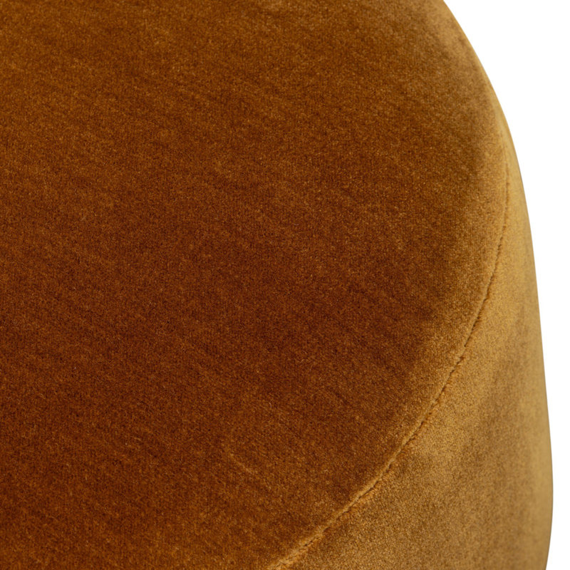 BILBURY Round Ottoman, Monte Tobacco Mohair Velvet