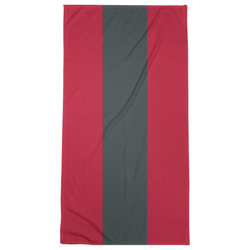 Lightweight Bath Towel, Red/Steel Gray/Red, Microfiber