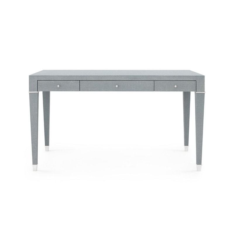 Claudette Writing Desk, Gray/Nickel