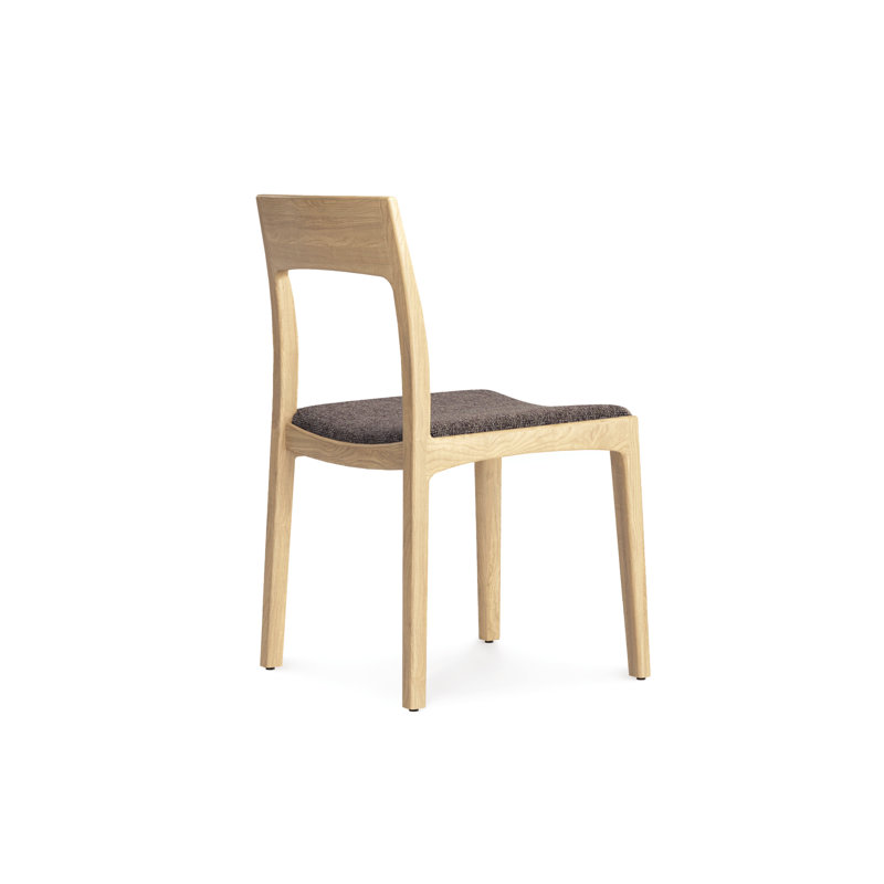 Lisse Upholstered Dining Chair, Gray, Natural Oak