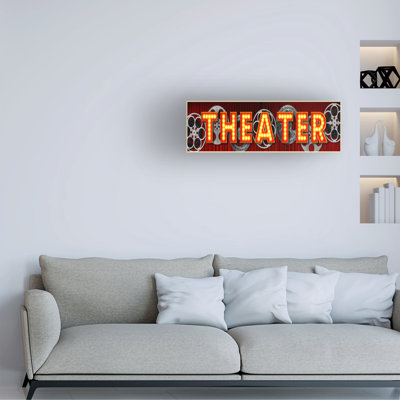 Art mural sur toile tendue - Art mural «Theatre Marquee» RetroPlanet pour le salon, la chambre à coucher ou le bureau - 10 x 32