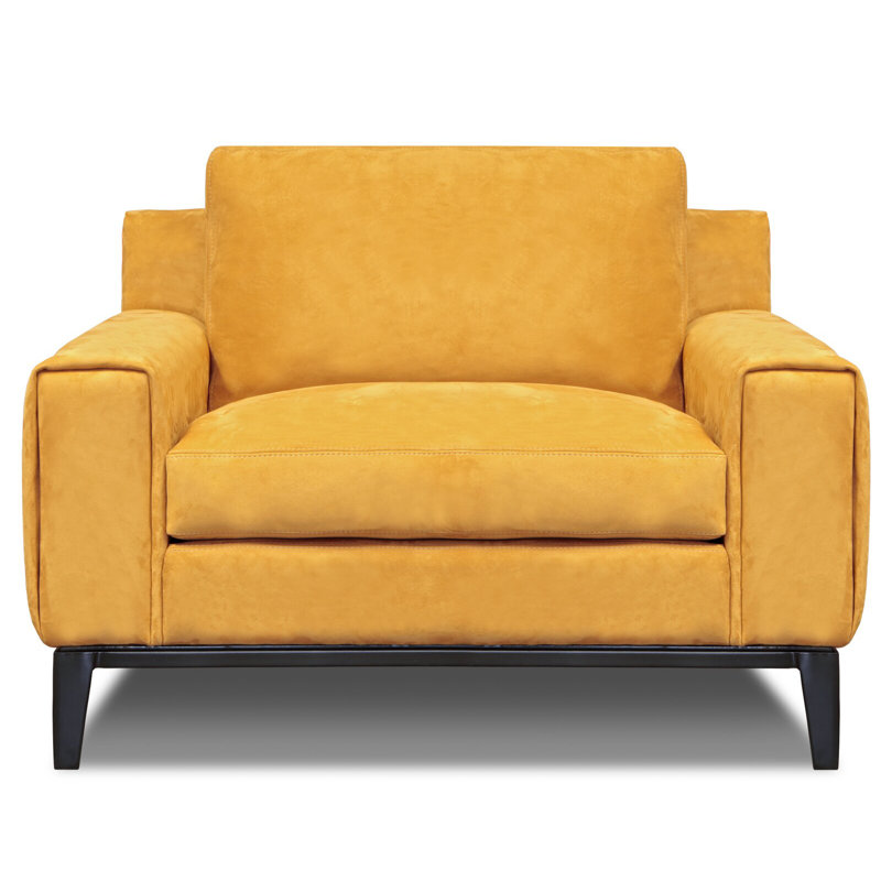Como Upholstered Chair And A Half, Chartreusse (Dreamer), Satin Dark Bronze