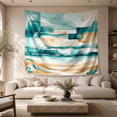Coastal Beach Block Deluxe Wall Tapestry