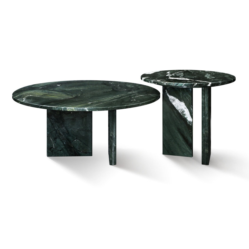 Ensemble de tables basses gigognes 2 pièces, Vert