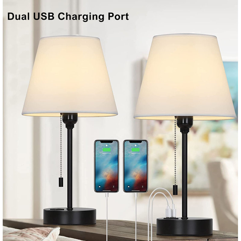 Ensemble de lampes de bureau noires 15,7 po Tanis