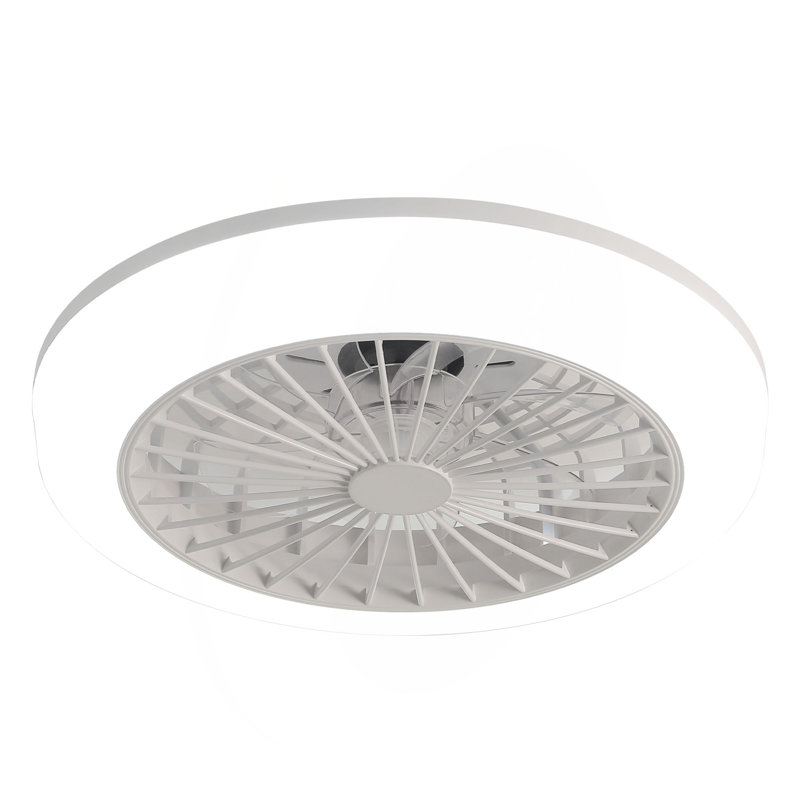 Ventilateur de plafond fermé 18 pouces avec lumière et télécommande, ventilateur encastré moderne à profil bas sans pales pour la salle à manger de la cuisine de la chambre à coucher