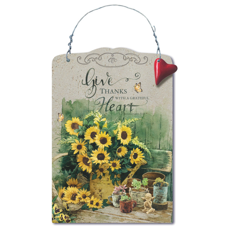 Wyatt Handmade Farmhouse Plants & Flowers Wall Decor on Stone