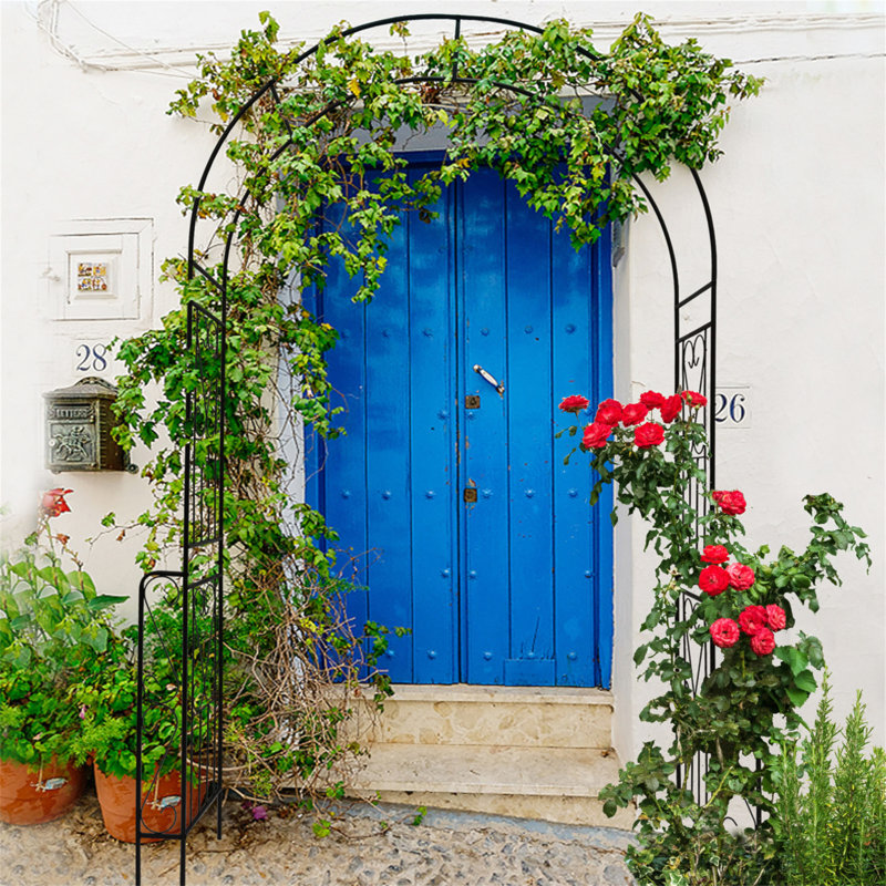 Arche de jardin en métal l 55 po x H 94,5 po, Noir