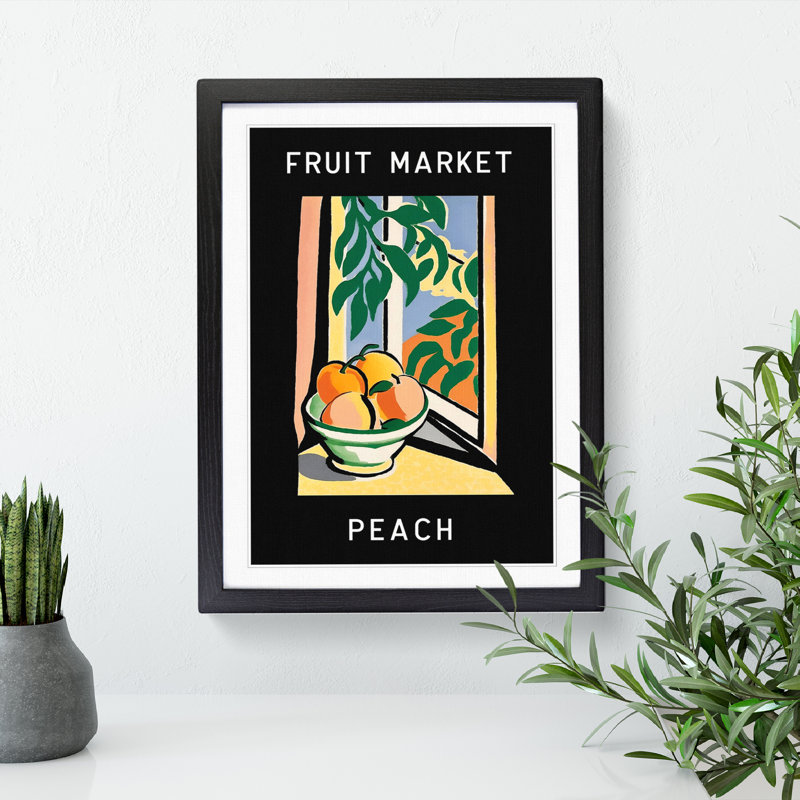 Peach Fruit Market Exhibition Vol.2 1 Piece Single Picture Frame Wall Art, 34cm H x 25cm W x 2cm D