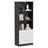 Bookshelf With Drawers, 63" Tall Fluted Bookshelf With Storage, 3 Shelf Bookcase With Adjustable Shelf, 3 Tier Modern Book Shelf, Open Shelves Bookcase For Office, Black & White-1433599096