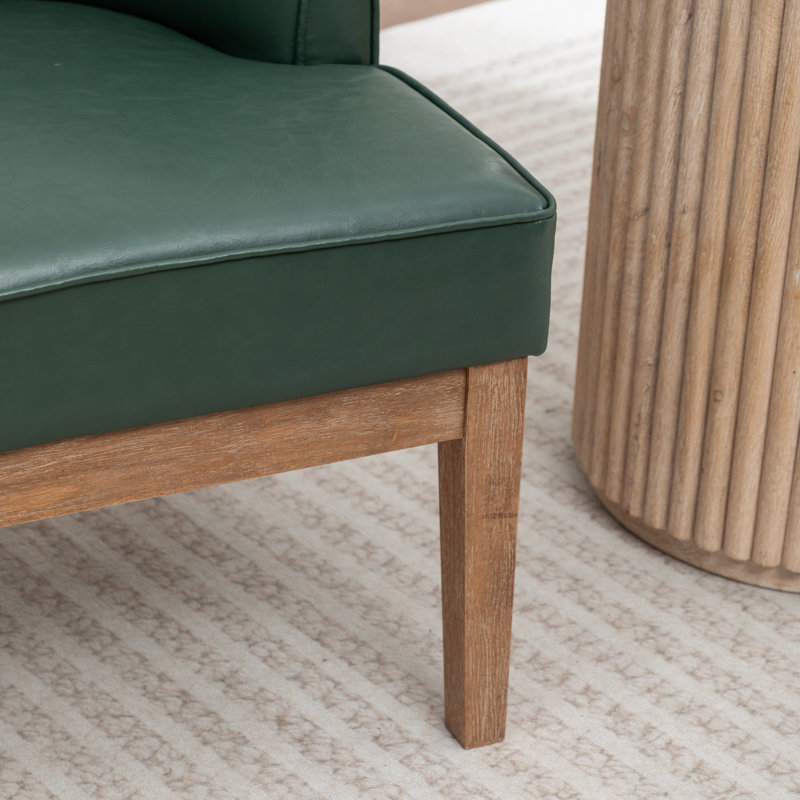 Karoll Upholstered Barrel Chair, Dark Green