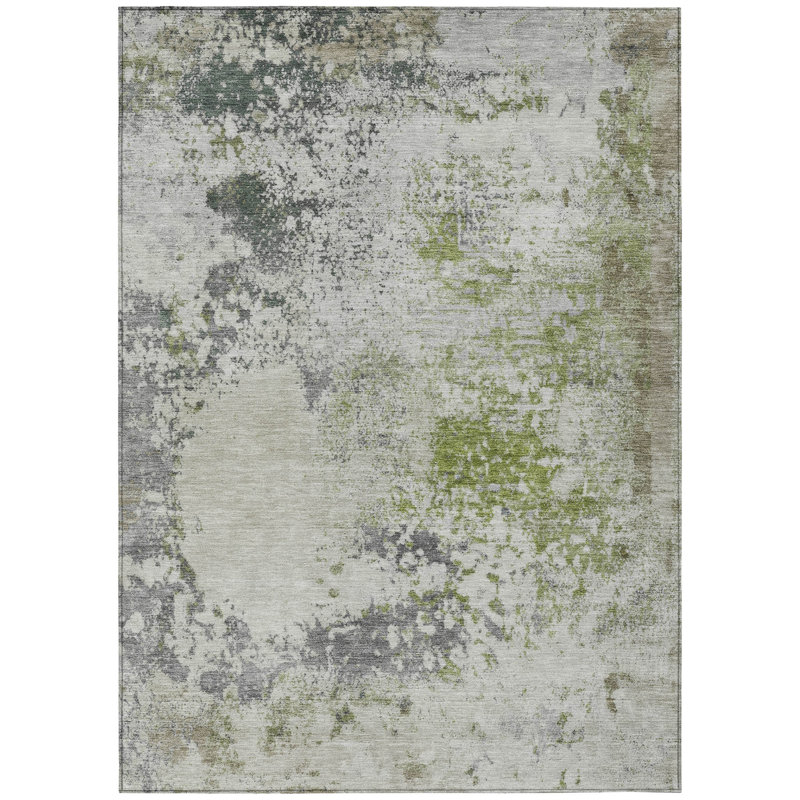 Machine Washable Indoor/Outdoor Xhevrie Linen Rug, Rectangle 10' x 14'