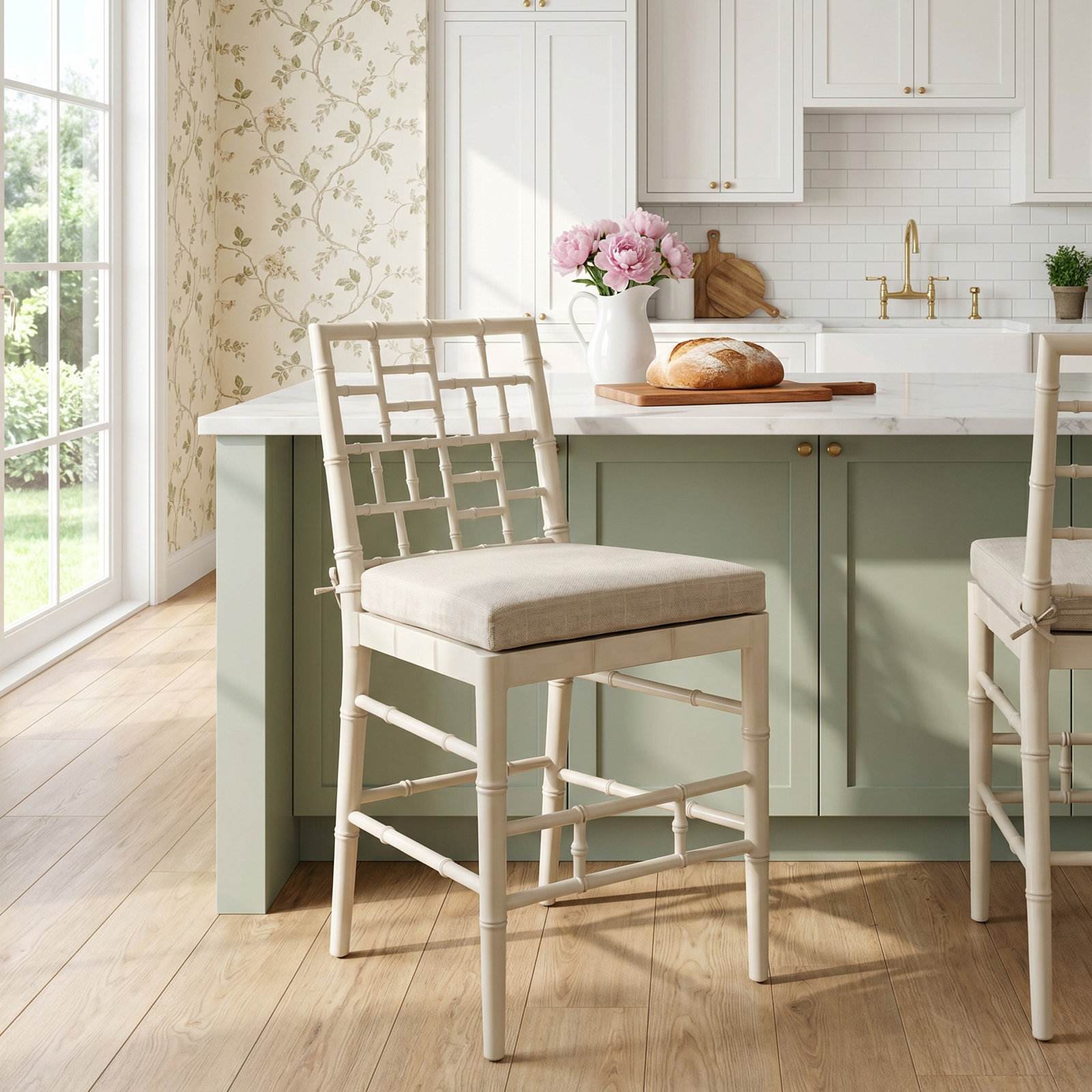 Chauntelle " Bar Stool, Cream, Counter Stool (25” Seat Height)