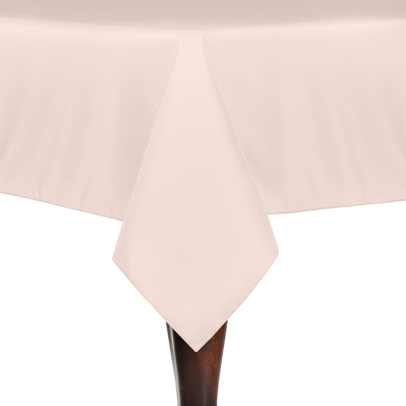 Square Polyester Linen Tablecloth, Ice Peach