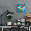 Martini With Olives On Blue' by Ron Magnes, Acrylic Glass Wall Art, 36"x36"-1136171377