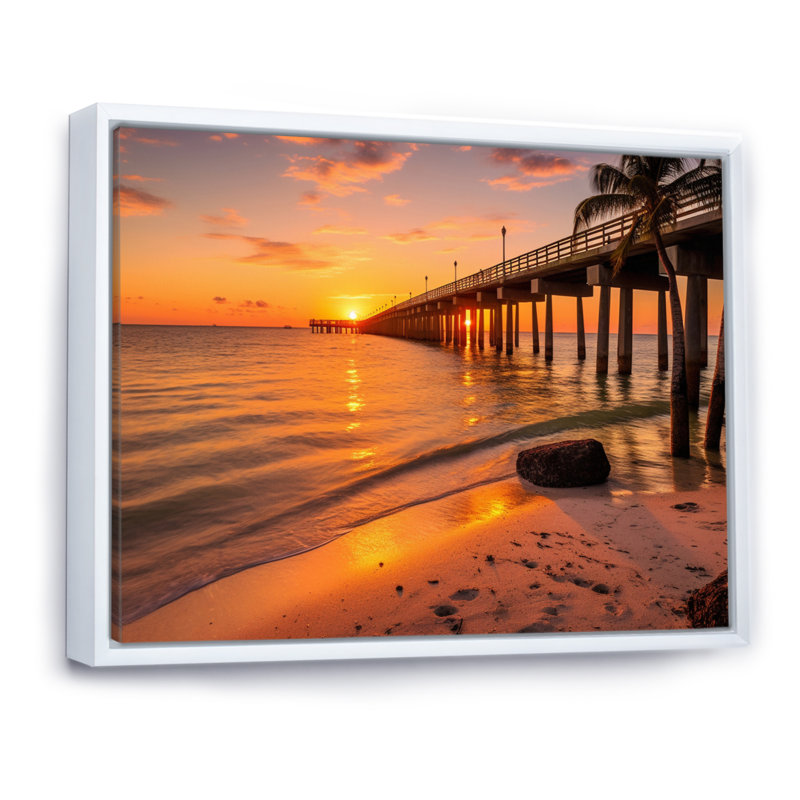Jacksonville Bay Florida II sur toile, H 16 po x l 32 po x P 1 po, Cadre flottant blanc