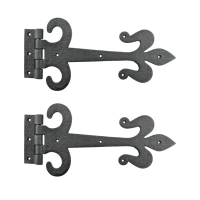 Charnière de sangle décorative en fer forgé fleur de lis