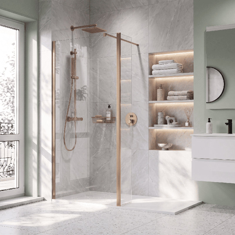 322 mm W Walk In Semi-Frameless Wet Room Glass Screens