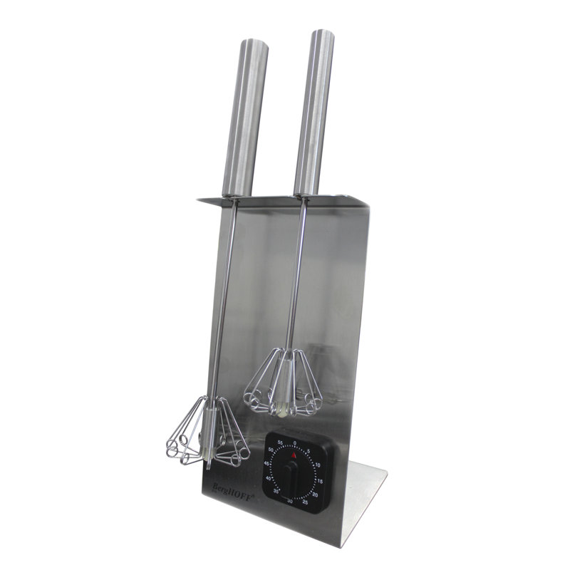 Silver Stainless Steel 2-Piece Whisk Set with Timer Stand